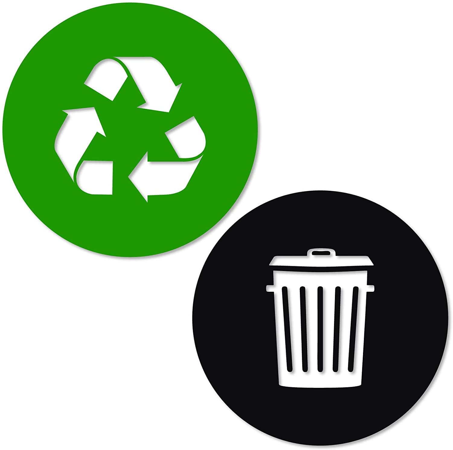 Štervinning och Sopor Klistermärke Vinyl Modern Logotyp Symbol för att Organisera Soptunnor eller Avfallsbehållare och Väggar Liten Grön