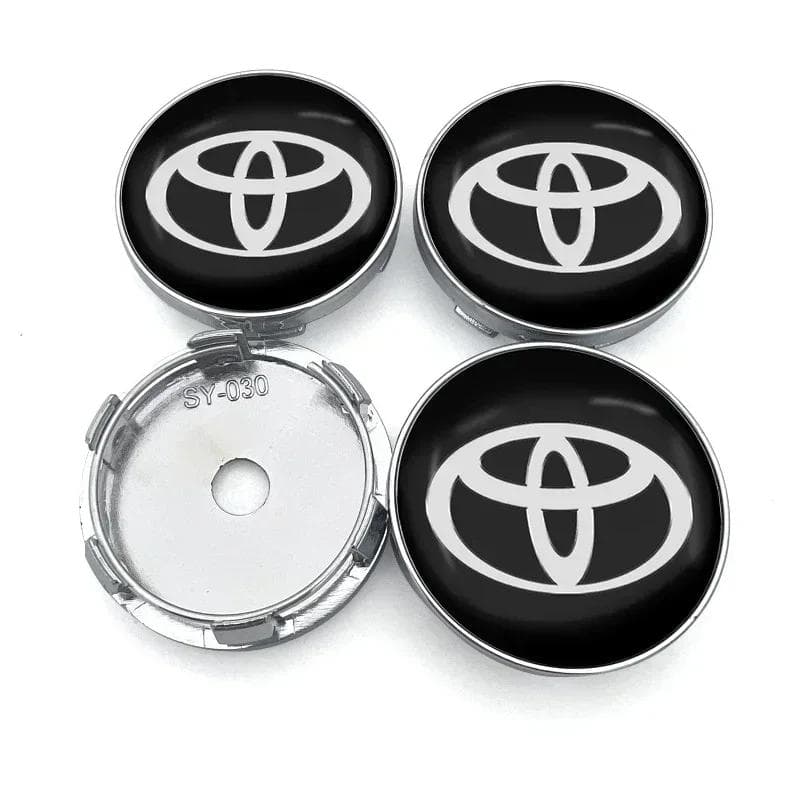 4 st 60 mm Bilhjul Centrum Nav Mittkapsel Fälg Nav Dammskydd Emblem För Toyota Camry Corolla Yaris Chr Auris Avensis T25 svart