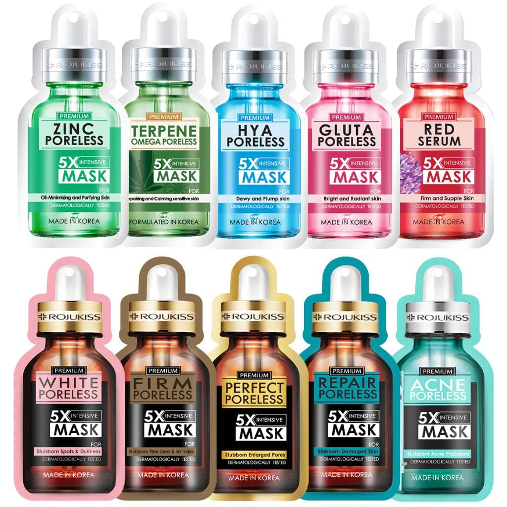 Rojukiss Acne/Firm/Red Serum/Gluta/HYA/Omega/Perfect/Repair/Vit/Zink Poreless 5X Intensive Mask 25 ml - Thai Skincare