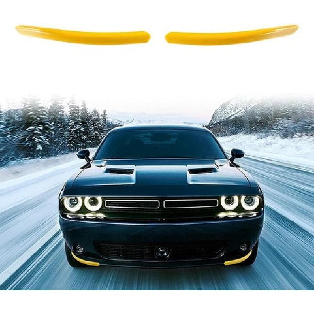 Frontbåge Läppskydd Splitter Skydd för Dodge Challenger SXT 2015+, Gul