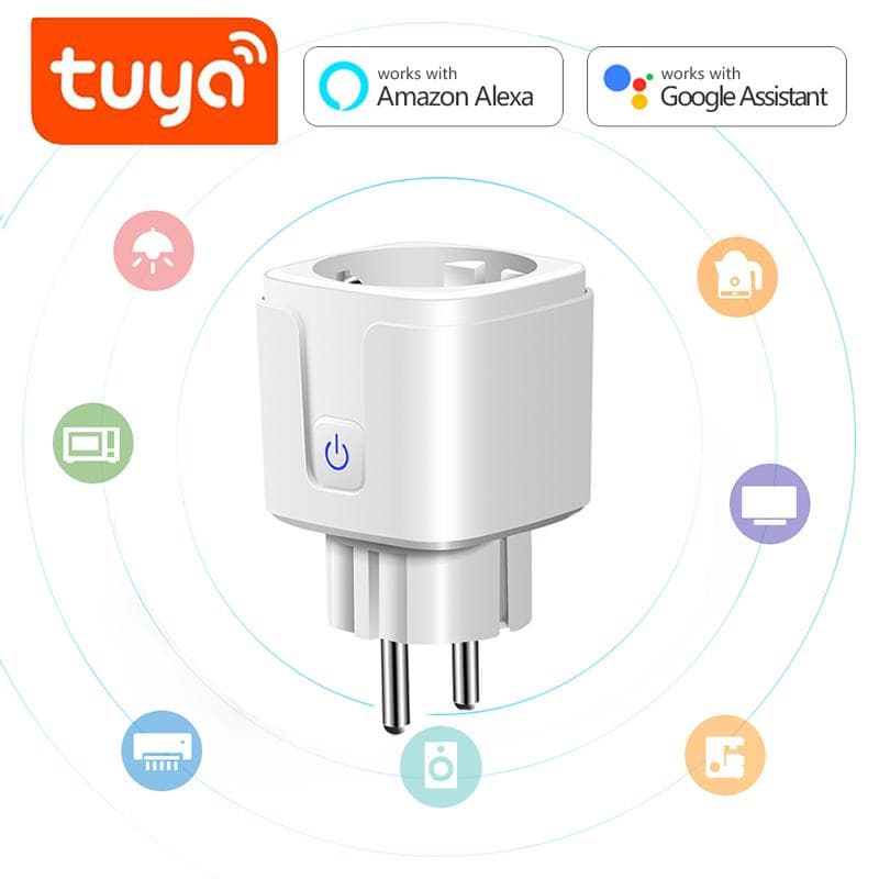 Smart Life App Smart WiFi Plug Switch 16A Fjärrkontroll Röststyrning Strömmonitor Uttag Uttag Timing Plug Arbeta med Alexa Google Home