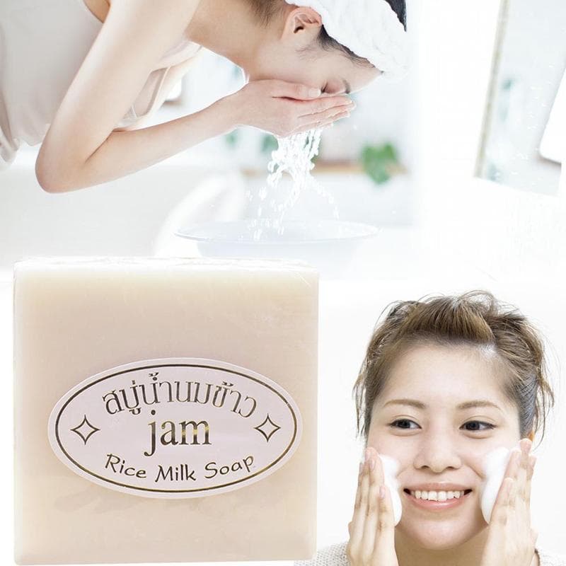 60g Thailand Jasminris Handtvål Vitamin Handgjord Kollagen Ris Mjölk Tvål Blekningsmedel Acne Tvål Hudblekning Bad