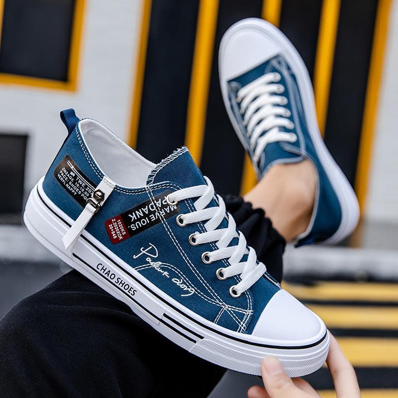 Trendiga låga canvasskor Herr Casual Cool Fashion Street Style Skor Hip Hop sneakers för tonåringar cm vit