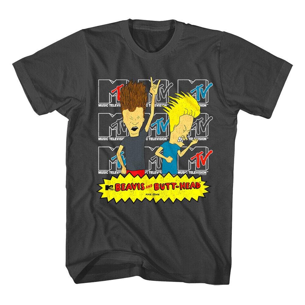 Beavis And Butthead rockar ut på Mtv Logos Air Guitar Heavy Metal unisex T-shirt cm