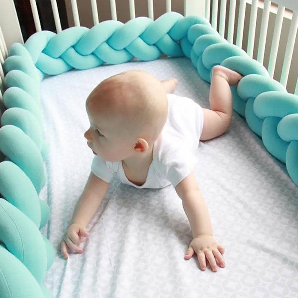 Babysäng Bumper Spjälsängsskydd Vävning Plysch Babysängar Tillbehör Spädbarnsrum dekoration cm