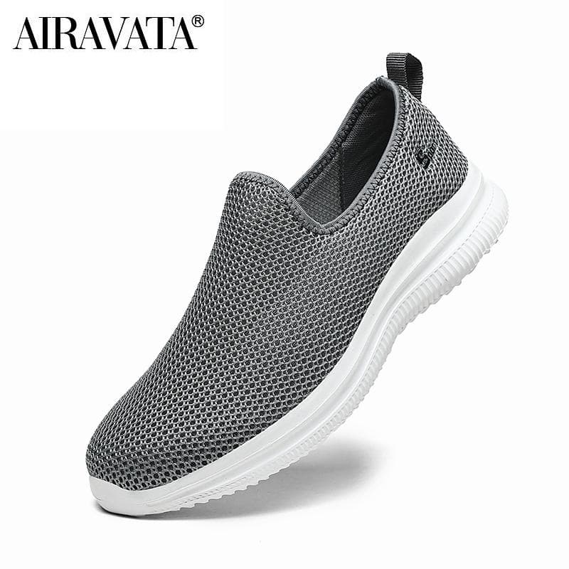 Herr Loafers Lätta promenadskor Andas sommar Bekväma fritidsskor Herr Sneakers Plus Sneakers för par cm grå