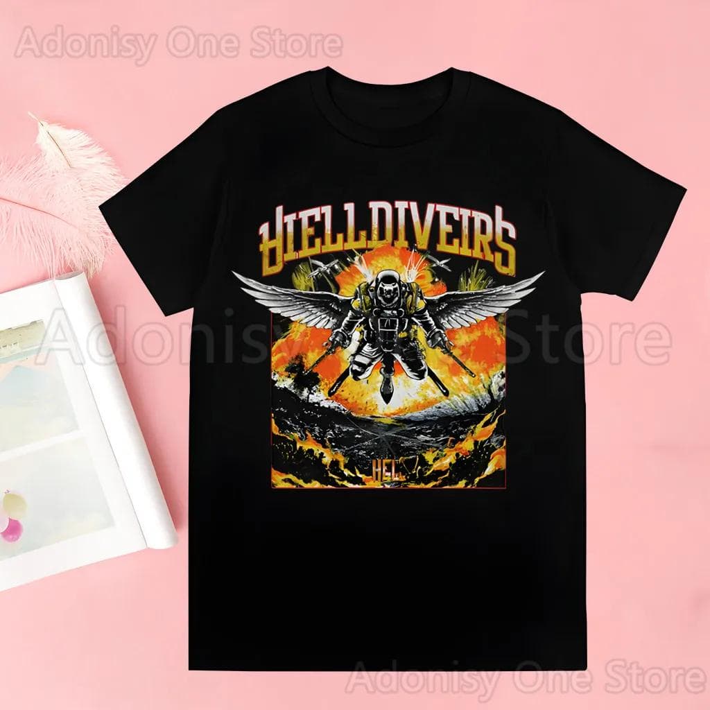 Helldivers Herr Sommar Kortärmad Mode Tryck Herr T-shirts Topp T-shirt Unisex Grafisk Herr T-shirt cm