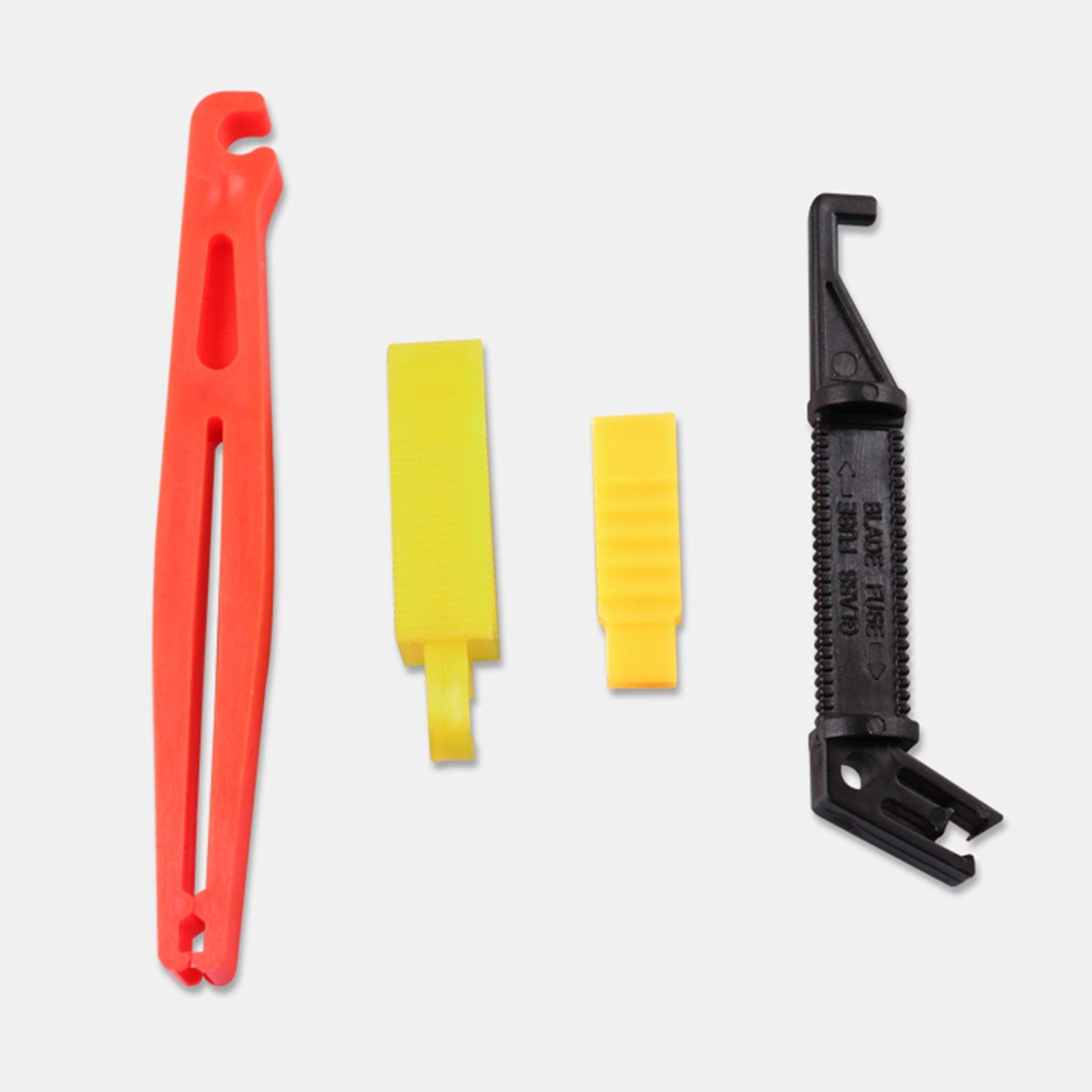 4x säkringsavdragare för husbilar, lastbilar, gula clips för fordon, mini- och standardsäkring, automatisk säkringsutdragning Pincettverktyg