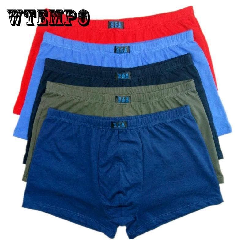 5 st 100 % bomull herrunderkläder Andningsbara boxershorts Svettavledande byxor Bekväma boxershorts i plusstorlek cm