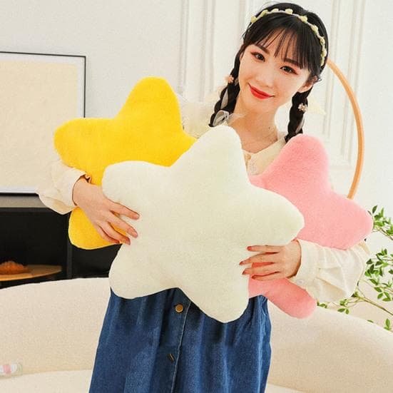 Stjärnkudde Söt Sömnkast Mjuk Fluffig Kudde Soffa Soffa Dekoration Pentagramform vit