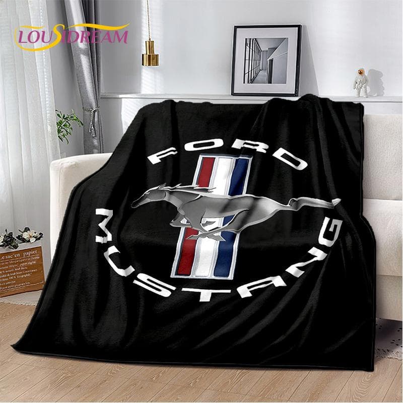 Klassiker 3D F-Ford GTR Mustang Bil Mjuka Filtar, Håll Värmen Pläd Bekväm Filt för Picknick Sängar Soffa Hem Sovrum