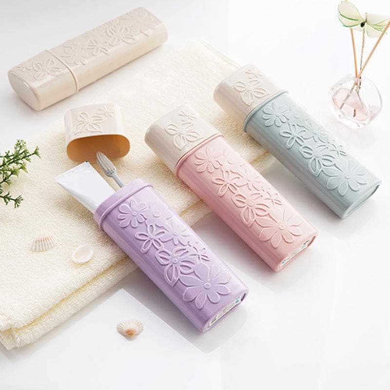 Utomhus Resa Tandborsthållare Förvaringslåda Fodral Tandkrämkopp Handdukshållare Utomhusartiklar MIT beige