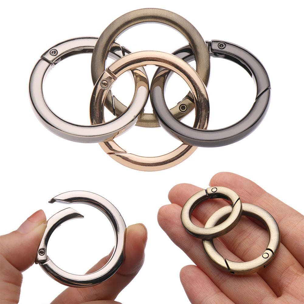 Rund Tryckknapp Karbinhake Väskor Handväskor Fjäder O-ring Spännen Väska Bältesspänne svart