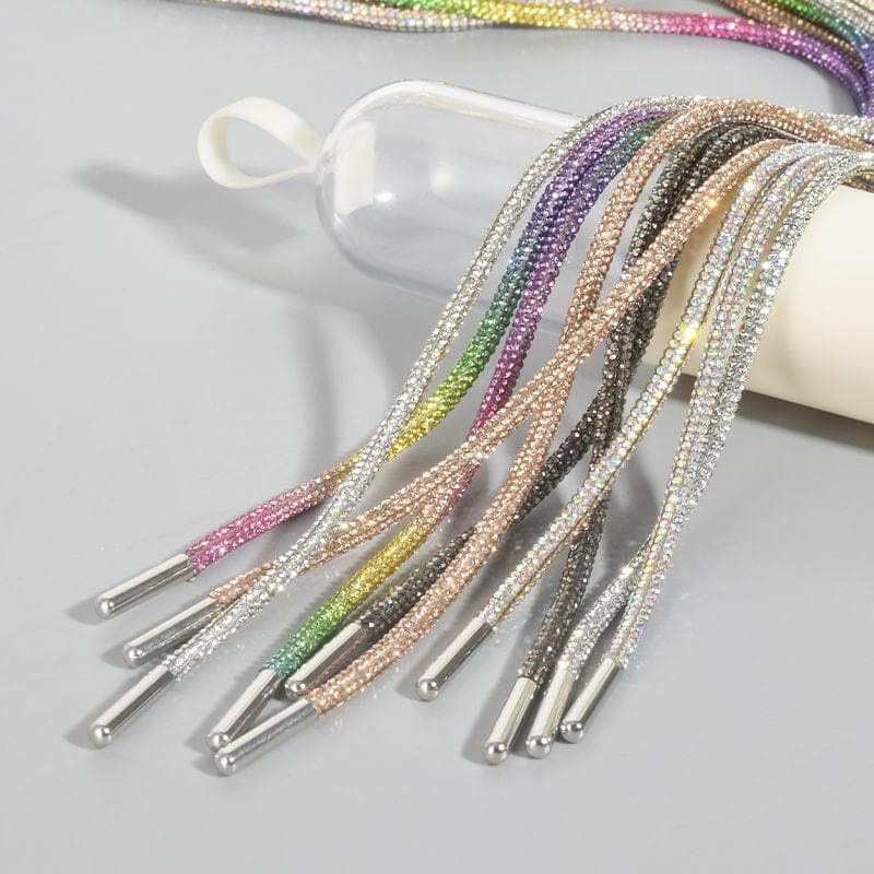 NR.8 1st Lyxiga strassskosnören Rainbow Diamond Skosnören Sneakers Skosnören Skosnören Runda Skosnören AF1 100/120/140/160CM DIY Strings 120cm