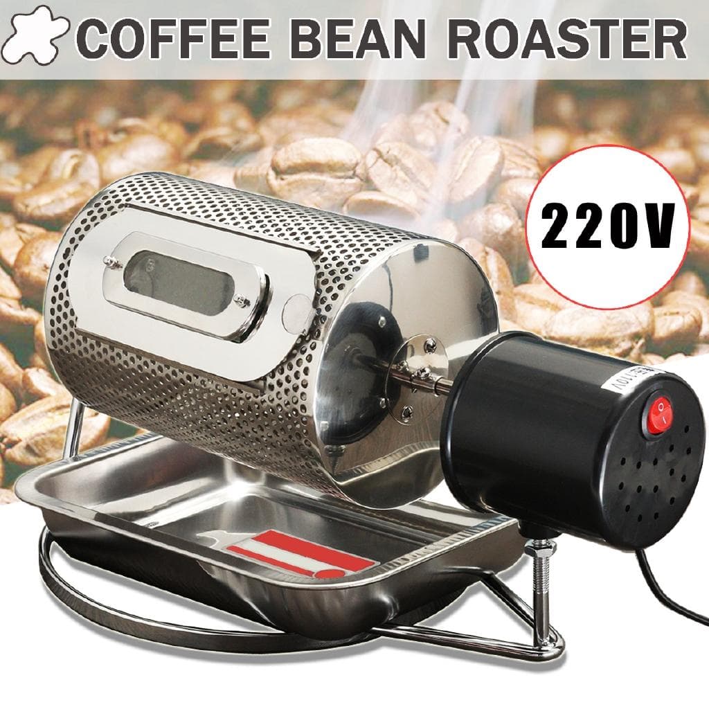AU 220V Elektrisk Kafferostmaskin Hemkök Maskin Bakning Rostning + Bricka