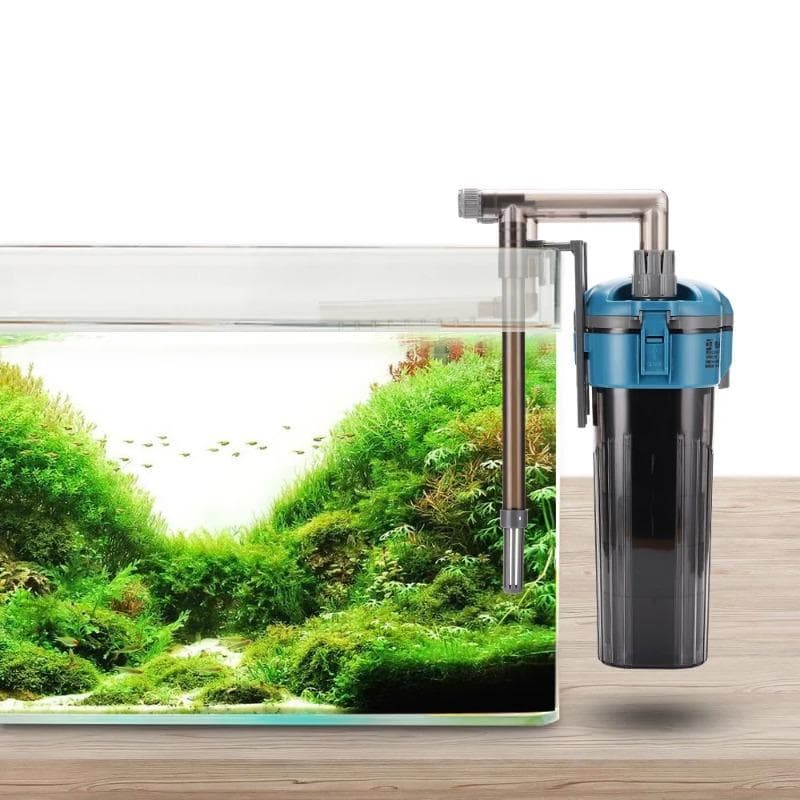 akvariumfilter väggmonterat filterfat externt akvarium litet tyst häng på akvarium isberg