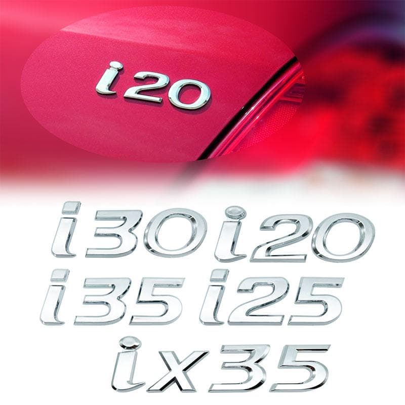 3D ABS Letter i20 i25 i30 i35 ix35 logotyp Bil bakre bagagerumsdekal Emblem Badge Fender Sticker Tucson Solaris Elantra