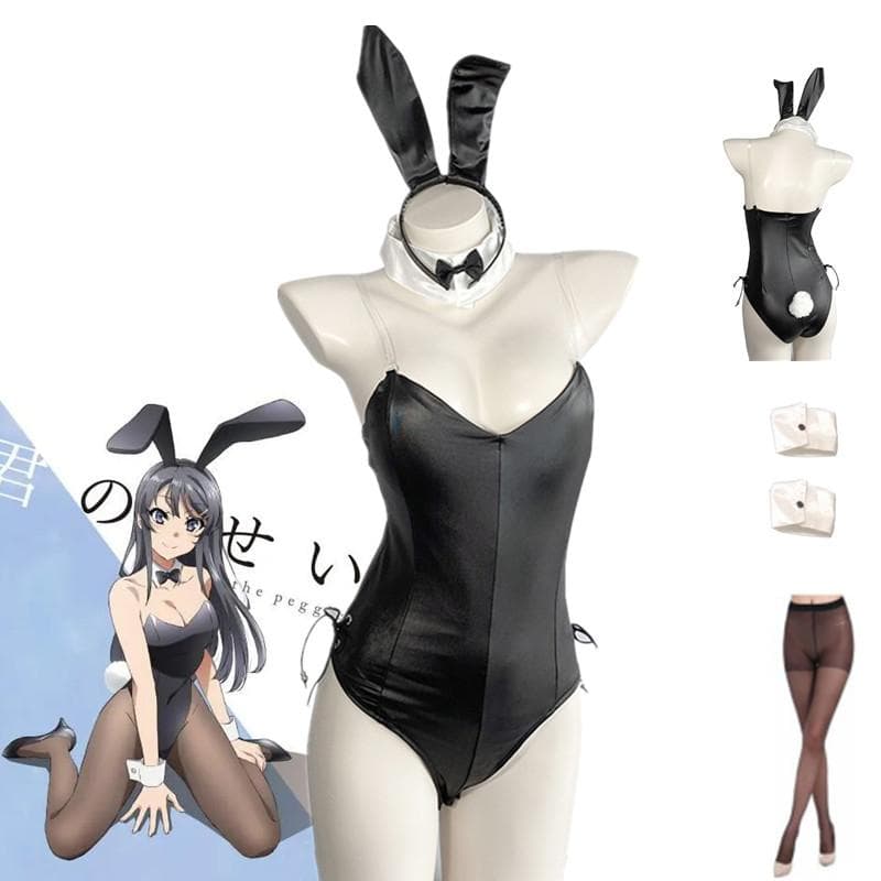 Anime Seishun Buta Yarou wa Bunny Girl Senpai no Yume wo Minai Cosplay Costume Girls Sexig Söt konstläder Kanin Hallowe cm som visas färg