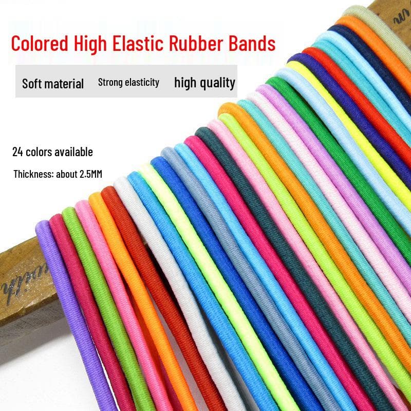 Svarta Runda Elastiska Skosnören - Högelastiska Gummiband, Färgglada Tunna Snöre-Tillbehör