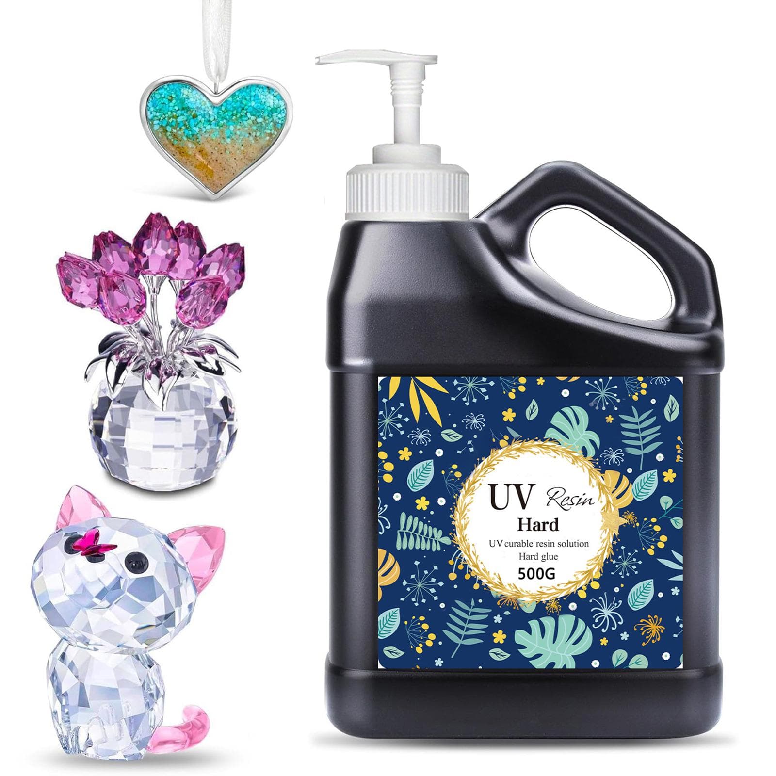 Stor Flaska UV-Harts med Pump Professionell Användning UV-Harts Lim Väderbeständigt UV-Häftmedel för Konstnärliga Skapelser rosa