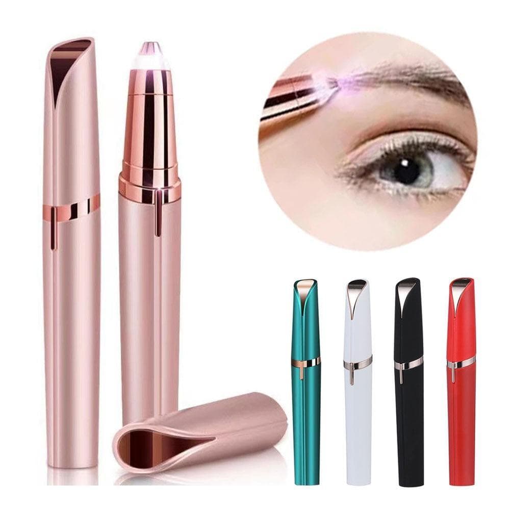 Elektrisk ögonbrynstrimmer för kvinnor Eye Brow Shaper Penna Ansiktshårborttagningsmedel för kvinnor Fickkniv för ögonbrynsrakmaskiner rosa guld