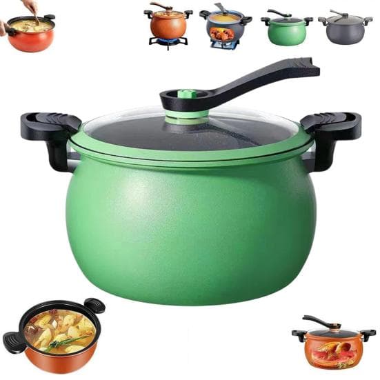 Mikro Tryckkokare Stor Kapacitet Non-Stick Elektrisk Tryckkokare med Säkerhetsventil Glaslock Snabbt Effektivt Matlagningsverktyg