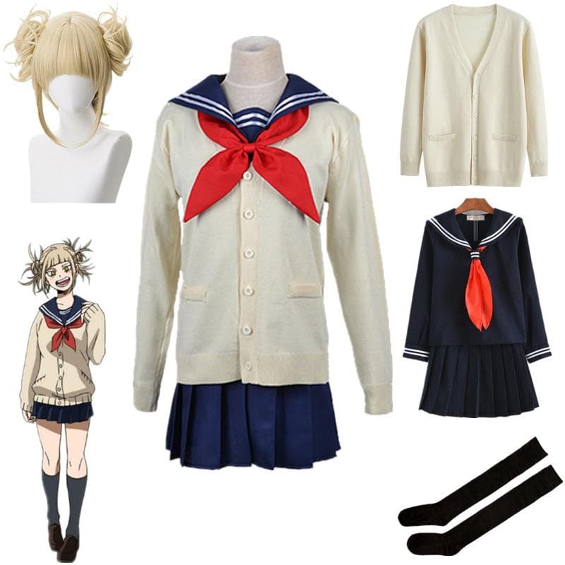 Anime My Hero Academia Boku No Hero Academia Cosplay kostym Himiko Toga JK Uniform Sweater Coat Halloween Kläder cm svart
