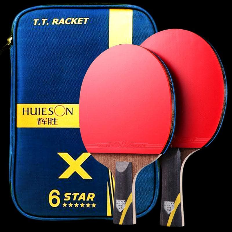 Huieson 5/6 stjärnigt bordtennisracket kol offensiv pingisracketpaddel med täckväska