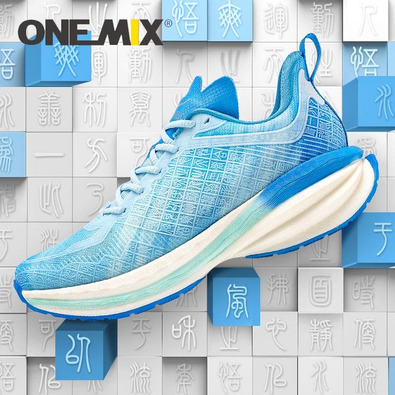 ONEMIX Sneakers för män Löparskor Sport Andas Mesh Stickade Dam Outdoor Athletic Skor cm gyllene