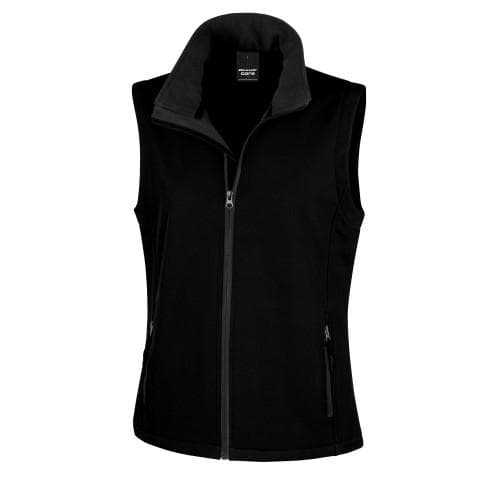 Resultat Core Womens/Ladies Printable Softshell Bodywarmer cm svart/röd