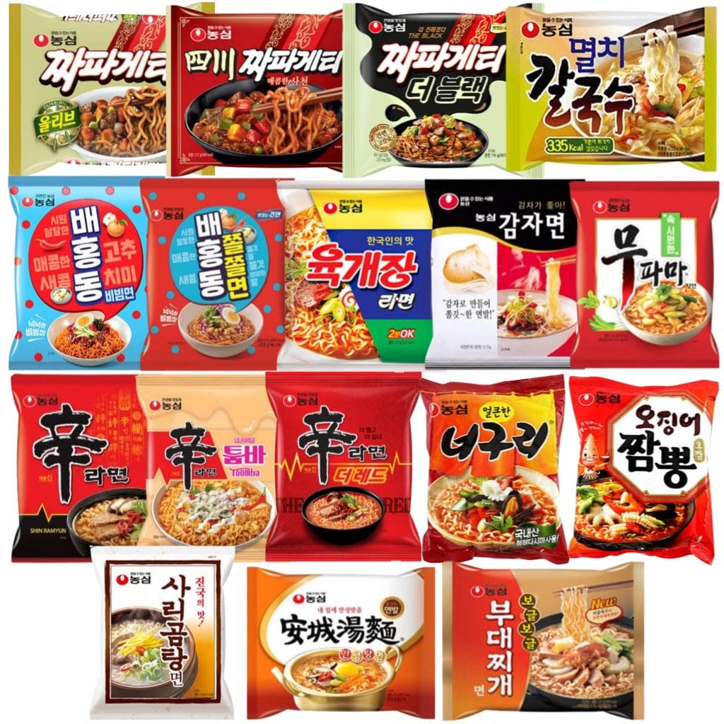 [Nongshim] Koreansk Ramen Enkelpack(1 ST) – 17 Smaker att Välja Mellan (Shin Ramyun, Neoguri, Chapagetti, etc.)