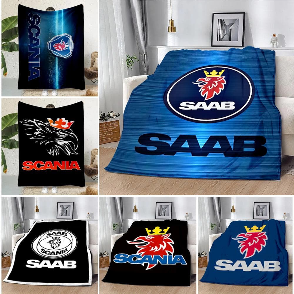 Sverige S-Saabs S-Scanias Tryckt Filt Picknickfiltar Varm Filt Mjuk och Bekväm Filt Hem Resa Födelsedagspresent
