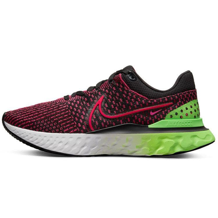 Nike React Infinity Run Flyknit 3 Siren Red Green Strike Herr Sneakers Svart Team-Röd DH5392-003 cm