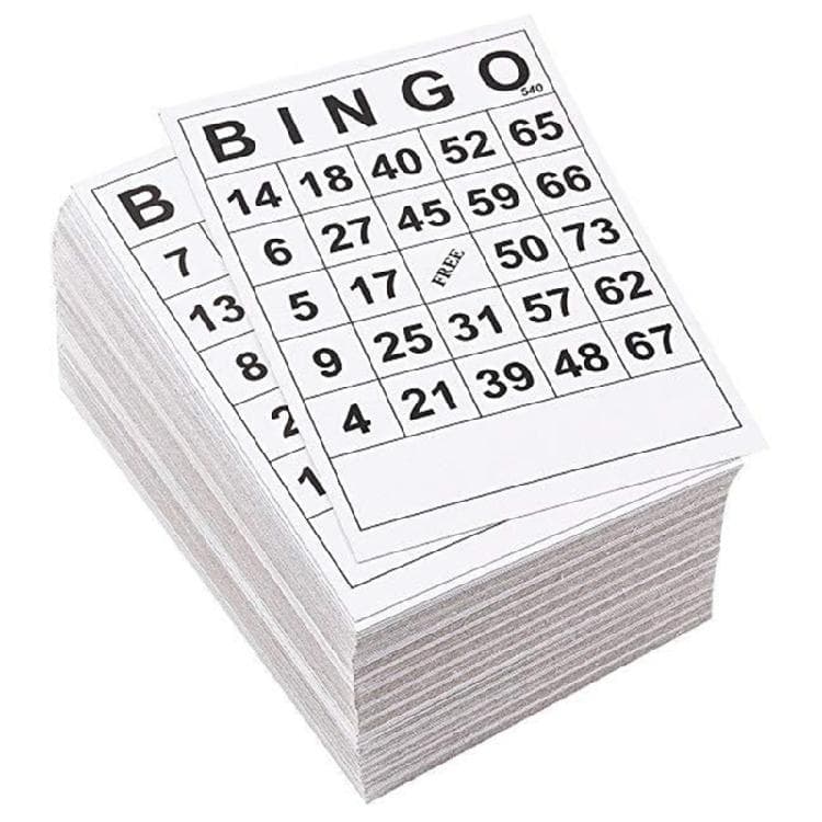 60 stycken Bingokort med unikt nummer Icke-repeterande Familjebingo Spelkort