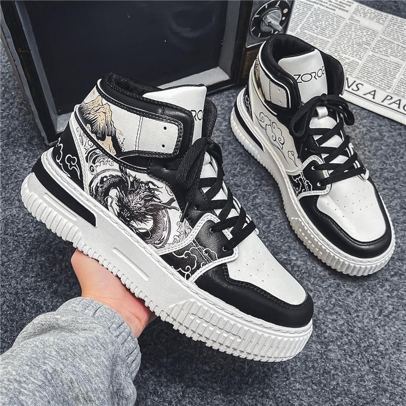 Mode PARZIVAL Anime Skor Sneakers Cartoon Cosplay Skor Män Kvinnor Fritidsskor Löpar Sneakers Tenis de Hombres Dropshipping cm svart vit färg