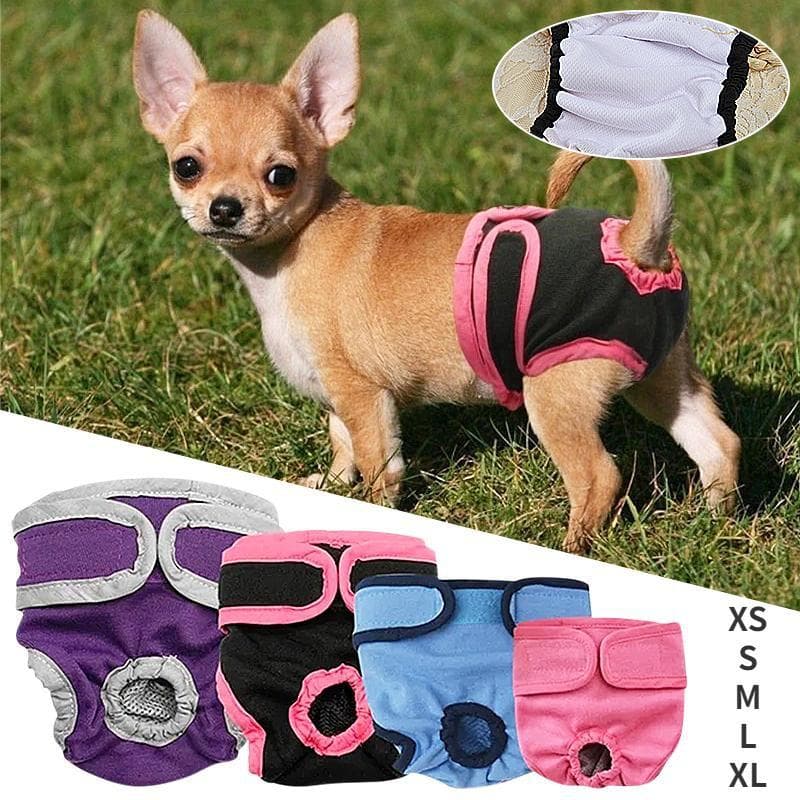 Superabsorberande tvättbara hundblöjor för honor för bekväma sanitetsbyxor rosa