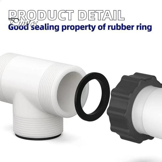 Slangkoppling för Intex Coleman Pool Hose T splitter med 3 L-ringar Effektiv flödesfördelning Simpumpslang T-skarvkoppling för 1,5 tum vit