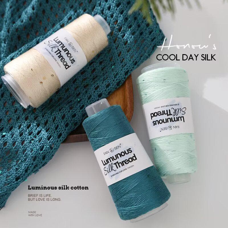 Tencel Paljett Silkesgarn DIY Stickning: Sommarull Engelsk Hatt Utan Märke & Baby Kortärmad.