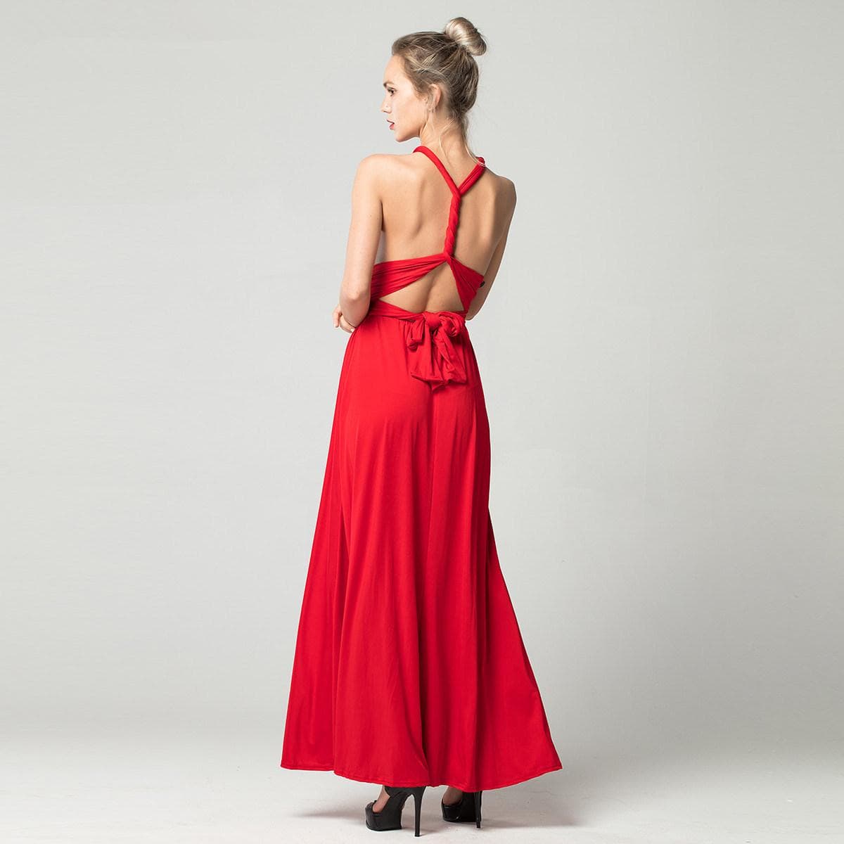 Sexiga Kvinnor Boho Maxi Club Dress Bandage Lång Klänning Party Multi way Bridesmaids Convertible Infinity cm kungsblå färg