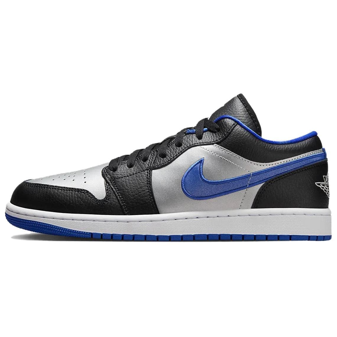 Air Jordan 1 Low Svart Game Royal Herr Sneakers Vit Metallic-Platinum 553558-007 cm