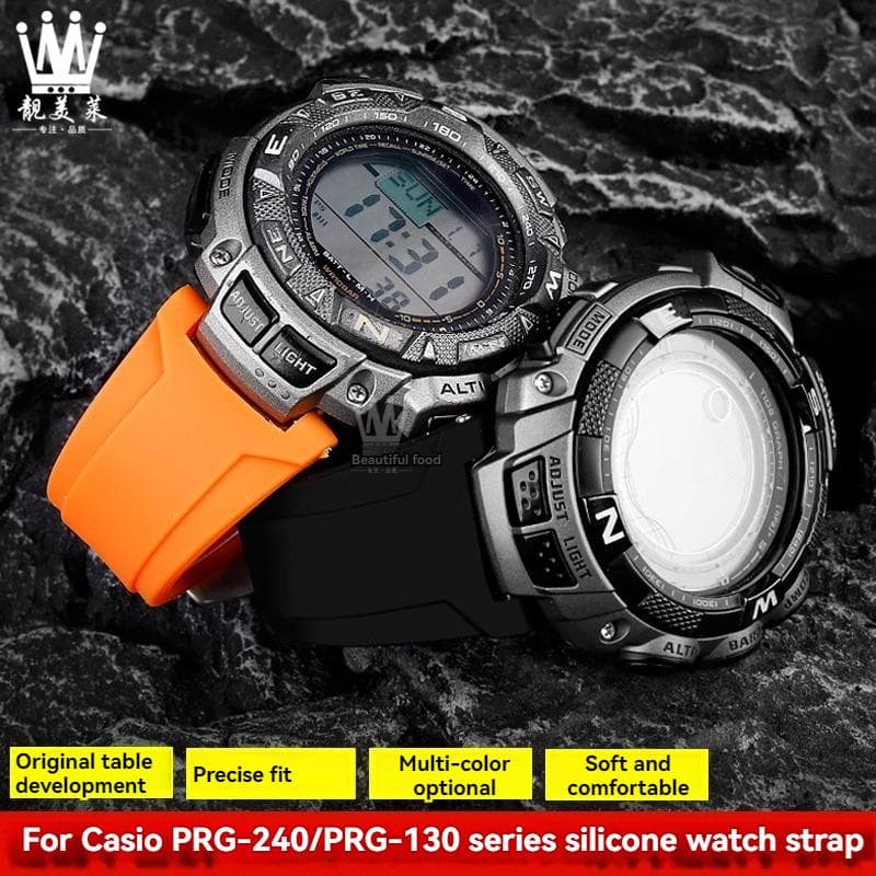 För Casio PRG-240 PRG-130Y/T PRW-1500 PRG-130 Resin Silikongummi Klockarmband Tillbehör Utomhussporter Vattentätt Armband