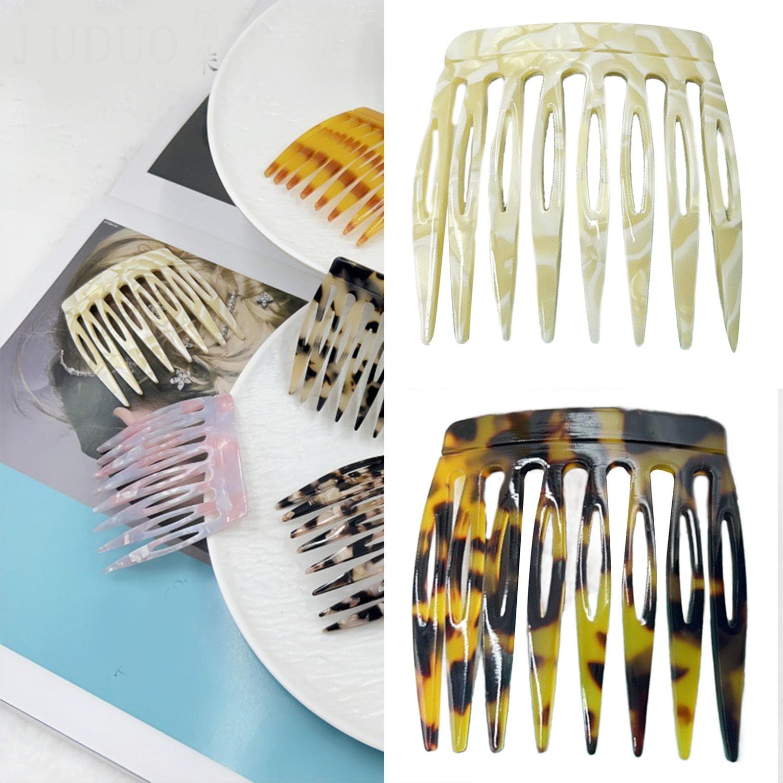 1 st Hårkammar för sidan Fransk twist-designS med acetatfinish Liten klämma Håraccessoarer för kvinnor Säker styling cm