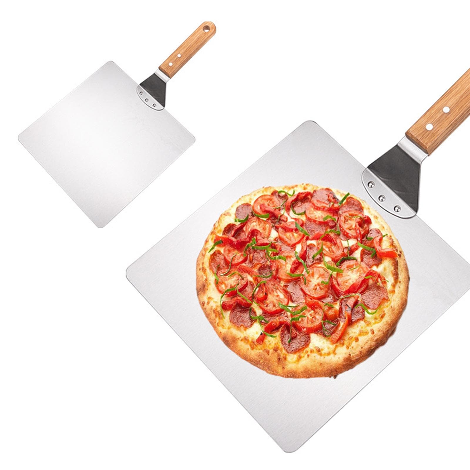 Pizzaöverföringsspade Ersättning Rostfritt Stål Fyrkantig Pizzaspade Kök Bakverktyg Pizza Ugnstillbehör