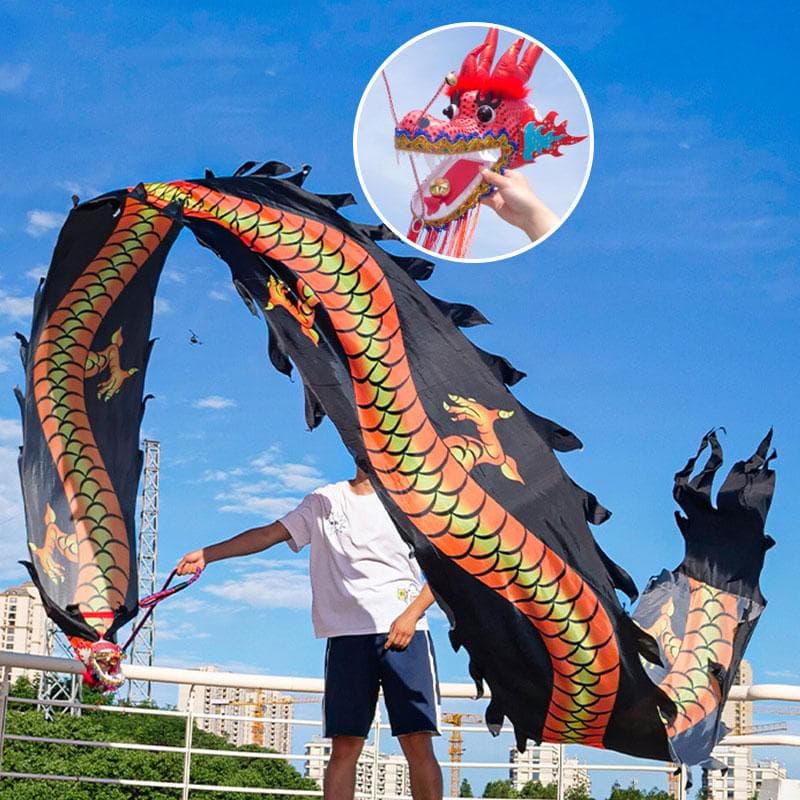 Drakdansrekvisita i kinesisk stil Extra lång 6/8M draksta svans Festival Kinesiskt nyår Torgföreställning Rolig övningsrekvisita cm