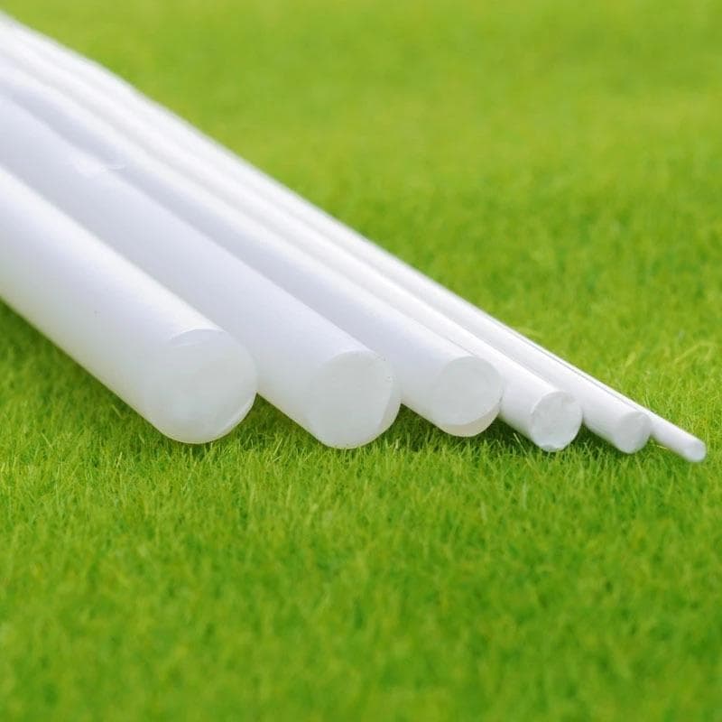 1/5/25/50 ST 0,5 till 15 mm x250 mm Vita ABS Styrenplast Runda Stänger Diameter