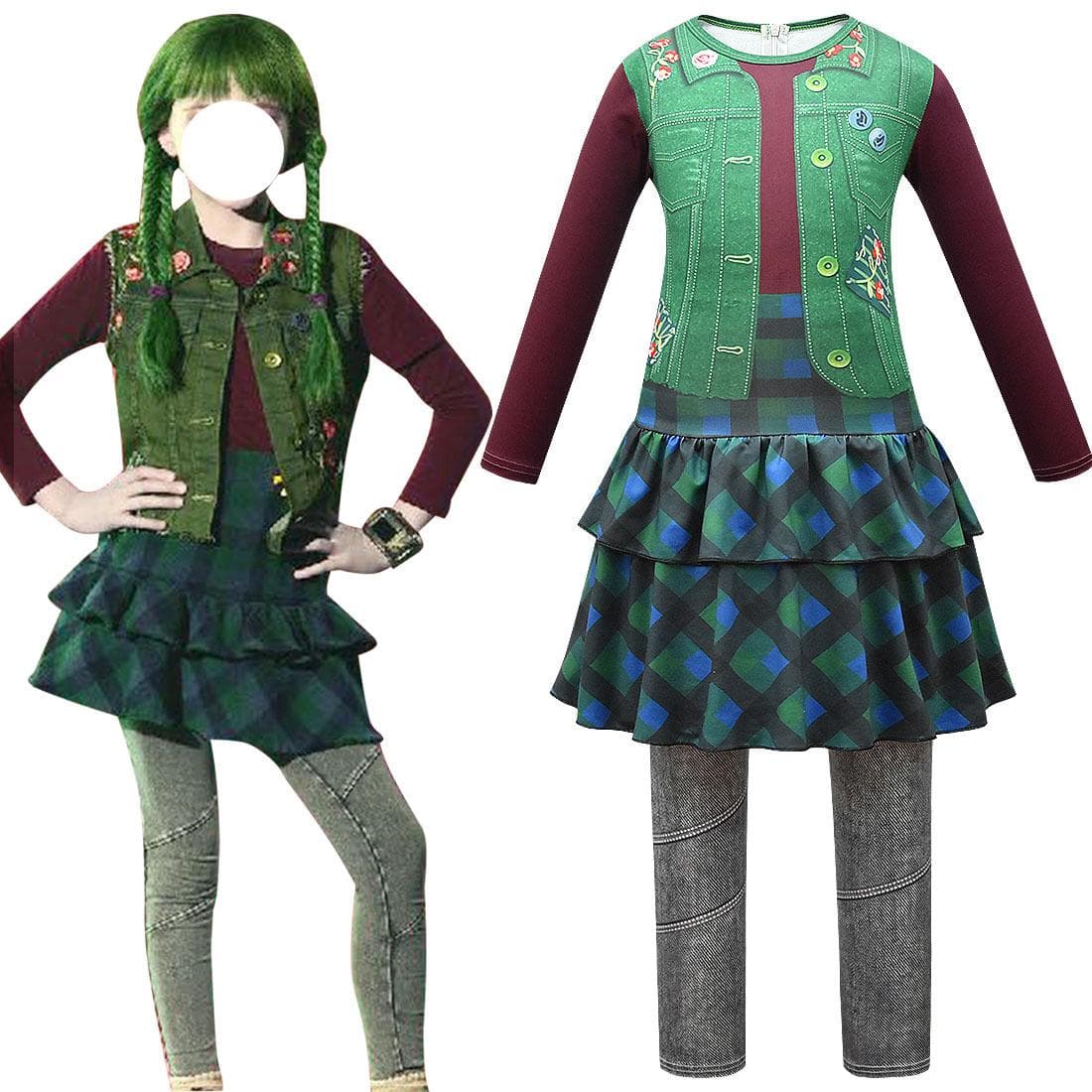 Baby Girls Zombies 2 Lacey Zoey Cosplay Dress Performance Suit Carnival Halloween Kostym Party Klädset för barn cm