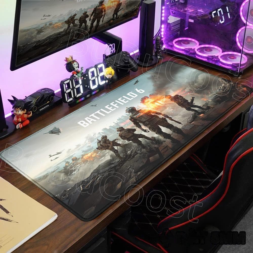 Ny Coolt Spel Bakgrundsbild Battlefield 6 Musmatta Skrivbordsmatta Stor Halkfri Halkfri Tangentbord Ergonomisk Kontor Gummi PC Hem Anpassad