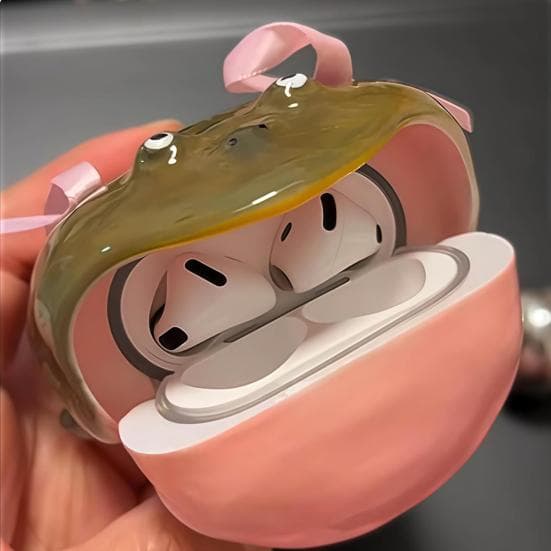 Yousheng Ful Båge Groda Hörlursfodral för AirPods 1/2/3/4/Pro 1/2/3 Bluetooth-kompatibelt Trådlöst Hörlursladdningsfodral Skydd Klart
