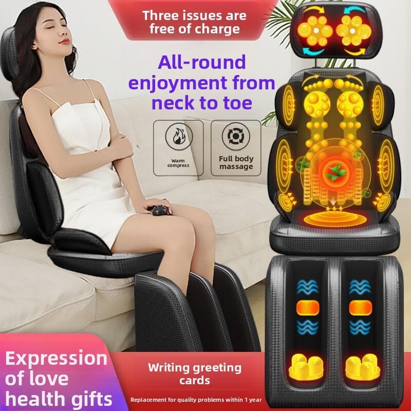 Uppgradera Elektrisk Massagestol Helkropp Knådning Nacke Rygg Midja Ben Infraröd Värme Vibration Shiatsu Kudde Sits Avslappning