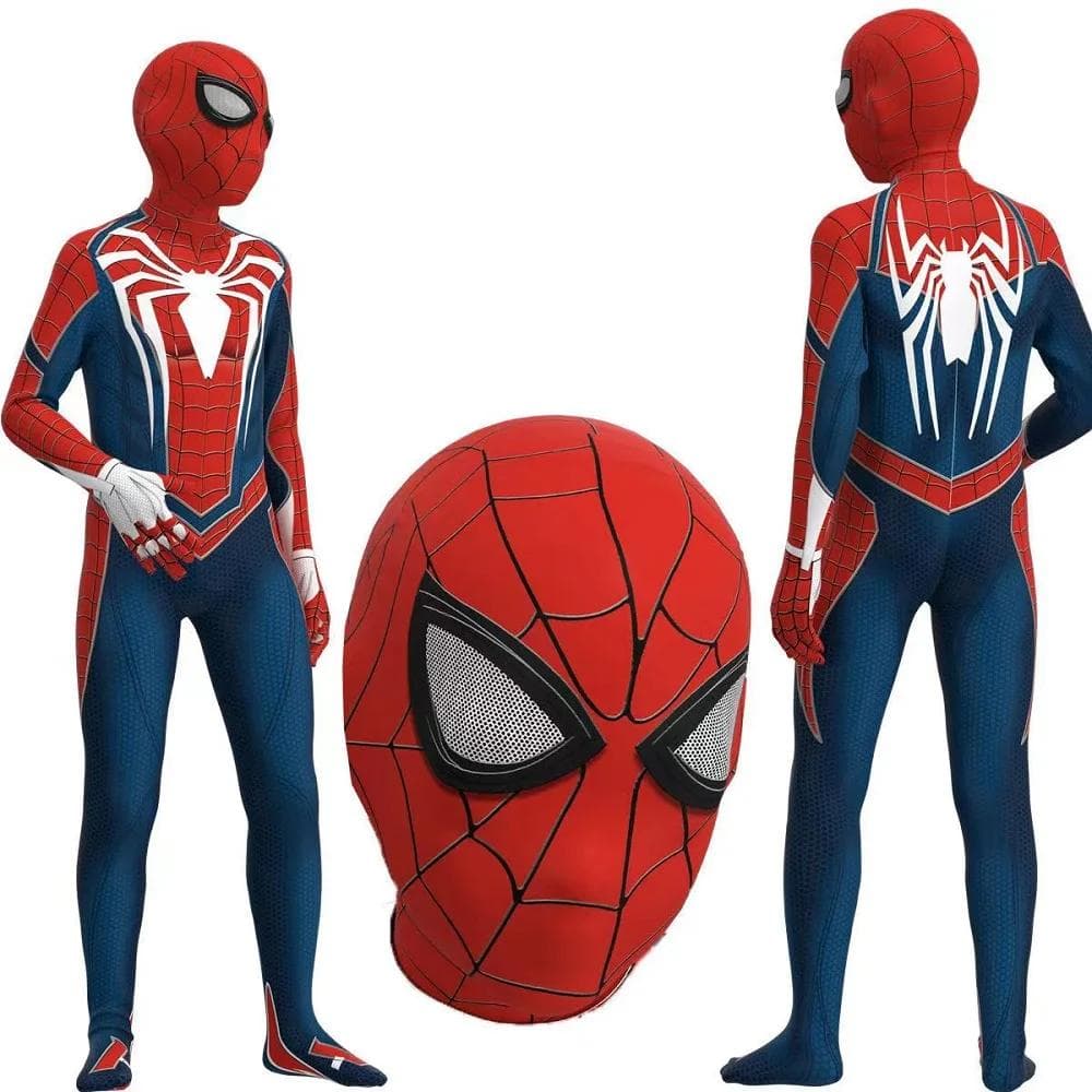 PS4 Spindelmannen Kostym Full Samling Set Barn Halloween Julkalas Födelsedagspresent Helkroppsdräkt Superhjälte Cosplay Jumpsuit cm